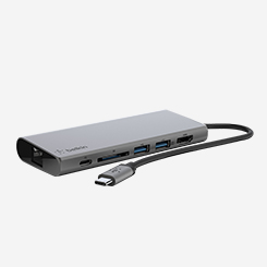 [벨킨공식수입원] USB 3.1 C타입 멀티 허브 노트북 도킹스테이션 F4U092bt (USB 이더넷 HDMI 프로젝터 SD 변환 독)
