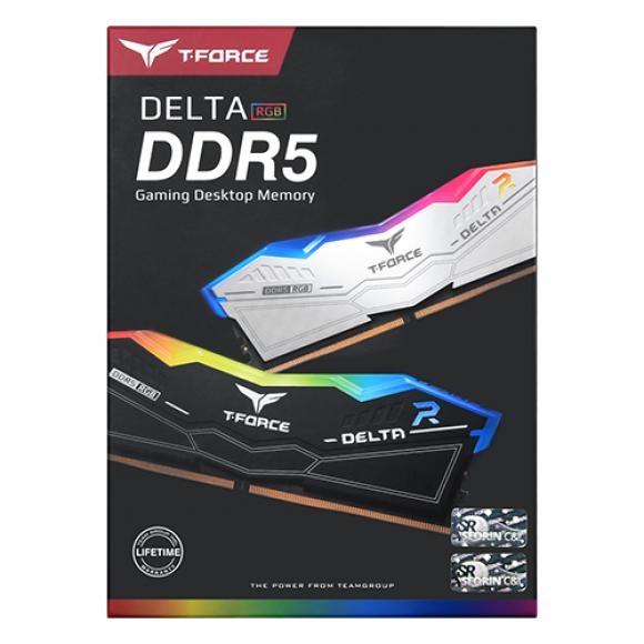 TEAMGROUP T-Force DDR5 6400 CL40 Delta RGB 화이트 패키지 32GB(16Gx2)