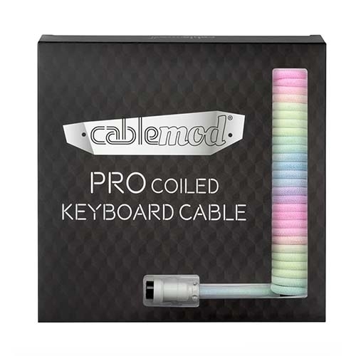 CableMod Pro Coiled 항공 키보드 케이블 (1.5m, 레인보우)