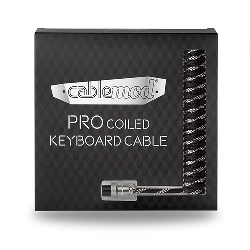 CableMod Pro Coiled 항공 키보드 케이블 (1.5m,스털링 블랙)