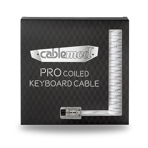 CableMod Pro Coiled 항공 키보드 케이블 (1.5m,스털링 화이트)