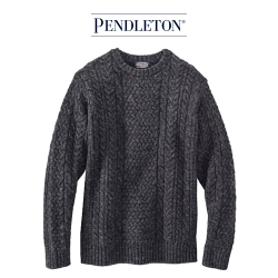 [RF481-60702] 펜들턴 셰틀랜드 피셔맨 스웨터/ 블랙 헤더