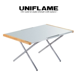 [682111] 유니프레임 파이어 테이블 L 스테인레스 상판 캠핑용 접이식 (모닥불 테이블)